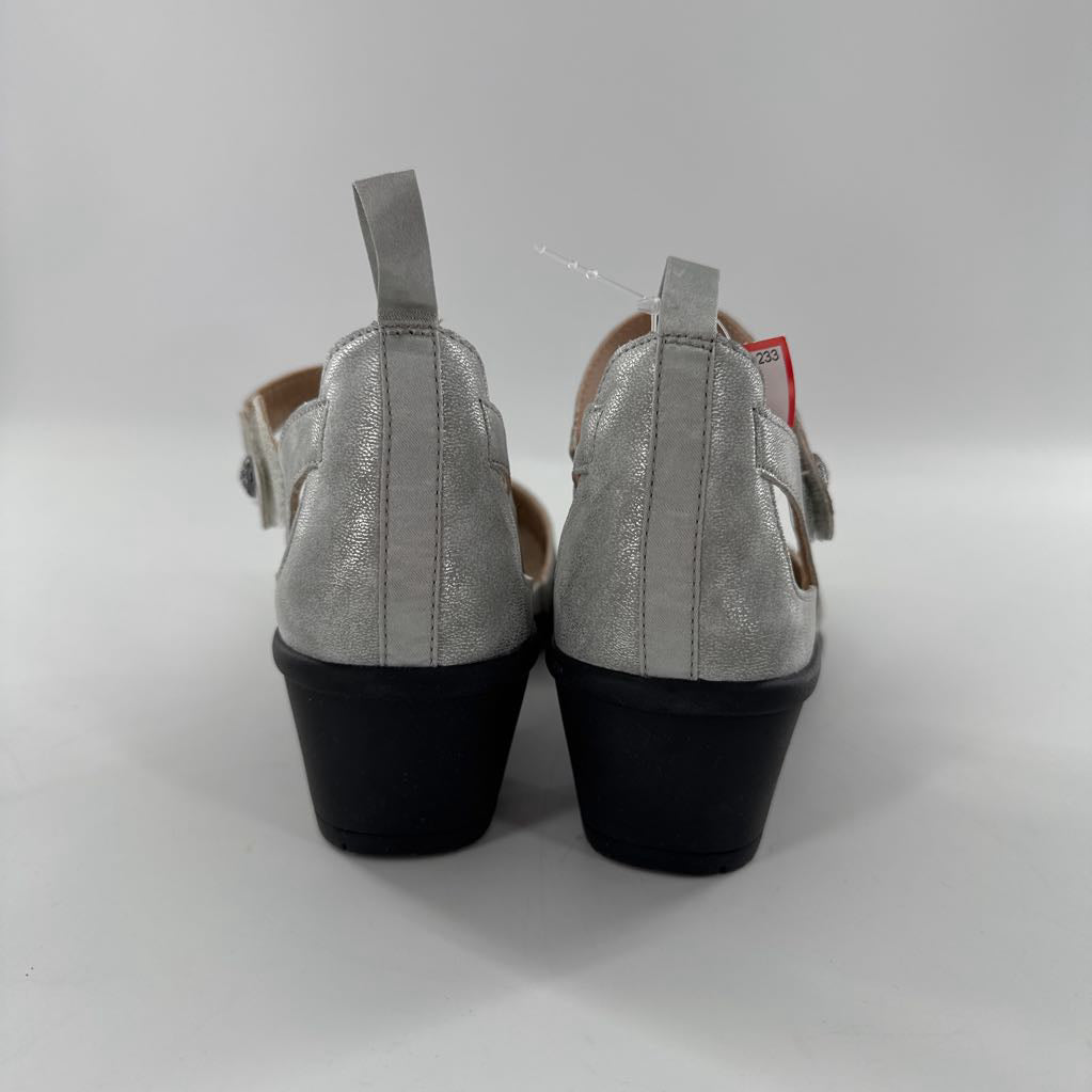 7.5 perforated ankle strap heels