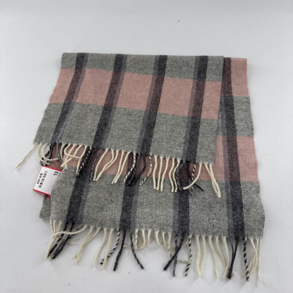 O/S plaid fringe scarf