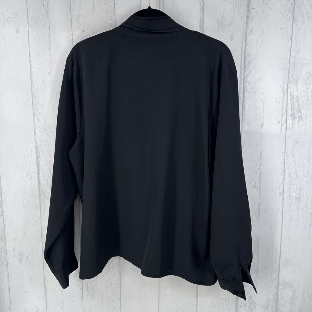 18 pleated button down l/s top