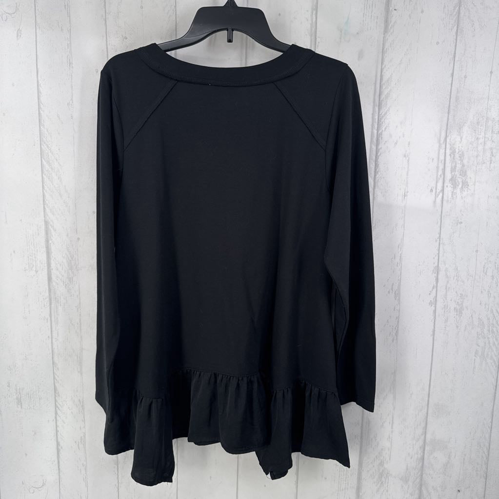 L ruffle hem l/s top