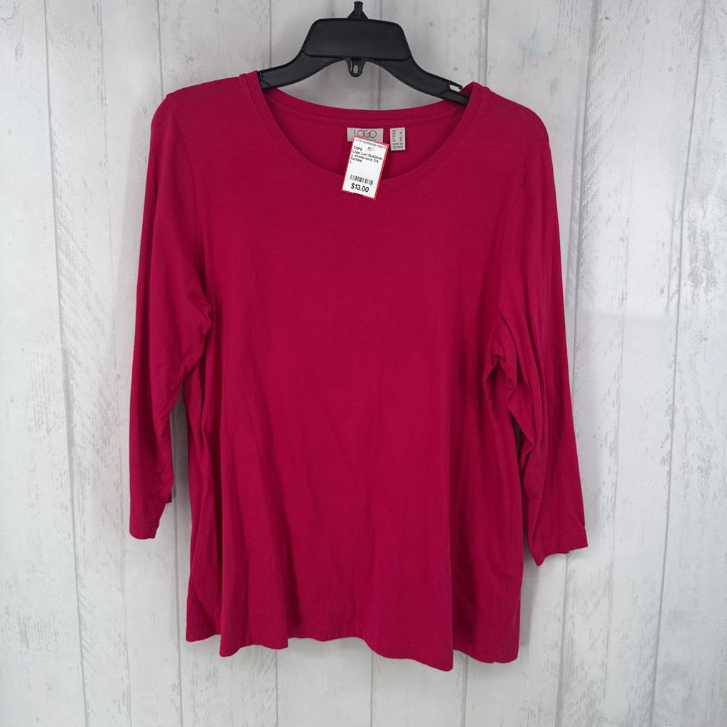 L scoop neck 3/4 slv tee