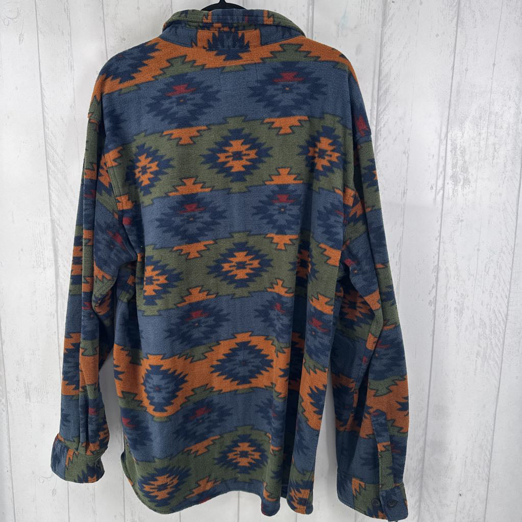 2XL aztec print fleece shacket