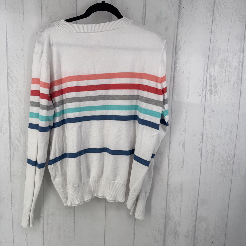 3XL striped crewneck sweater