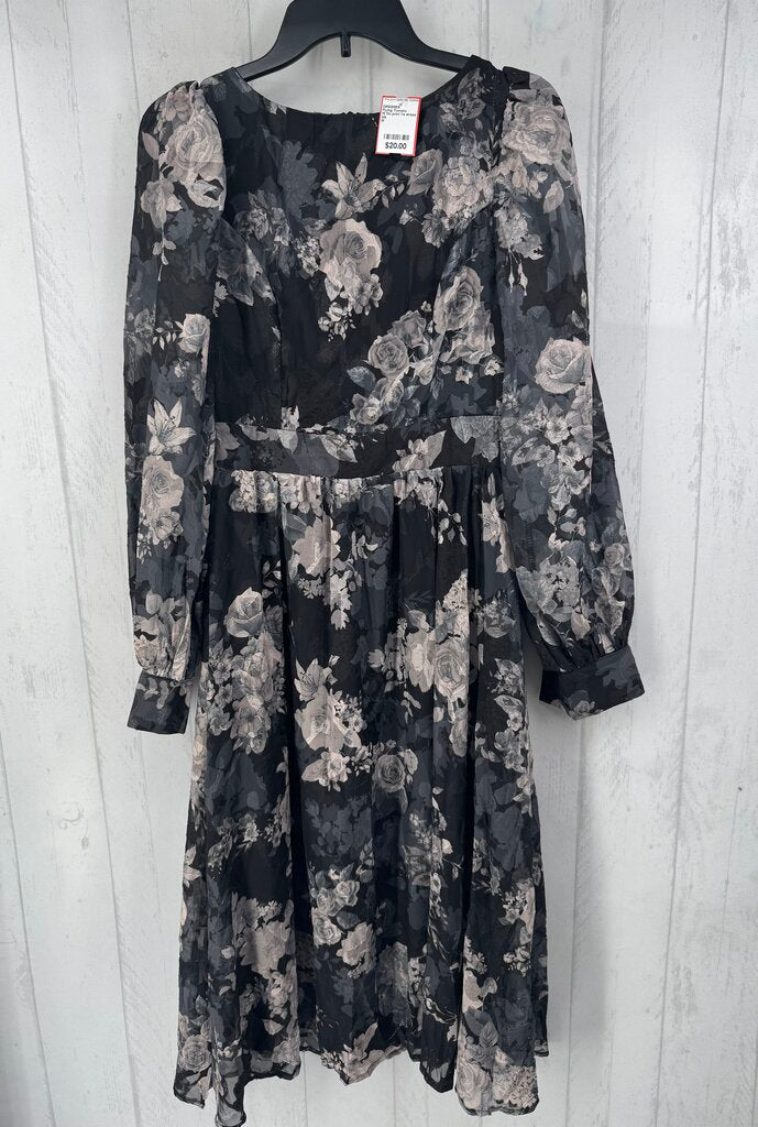 M flo print l/s dress