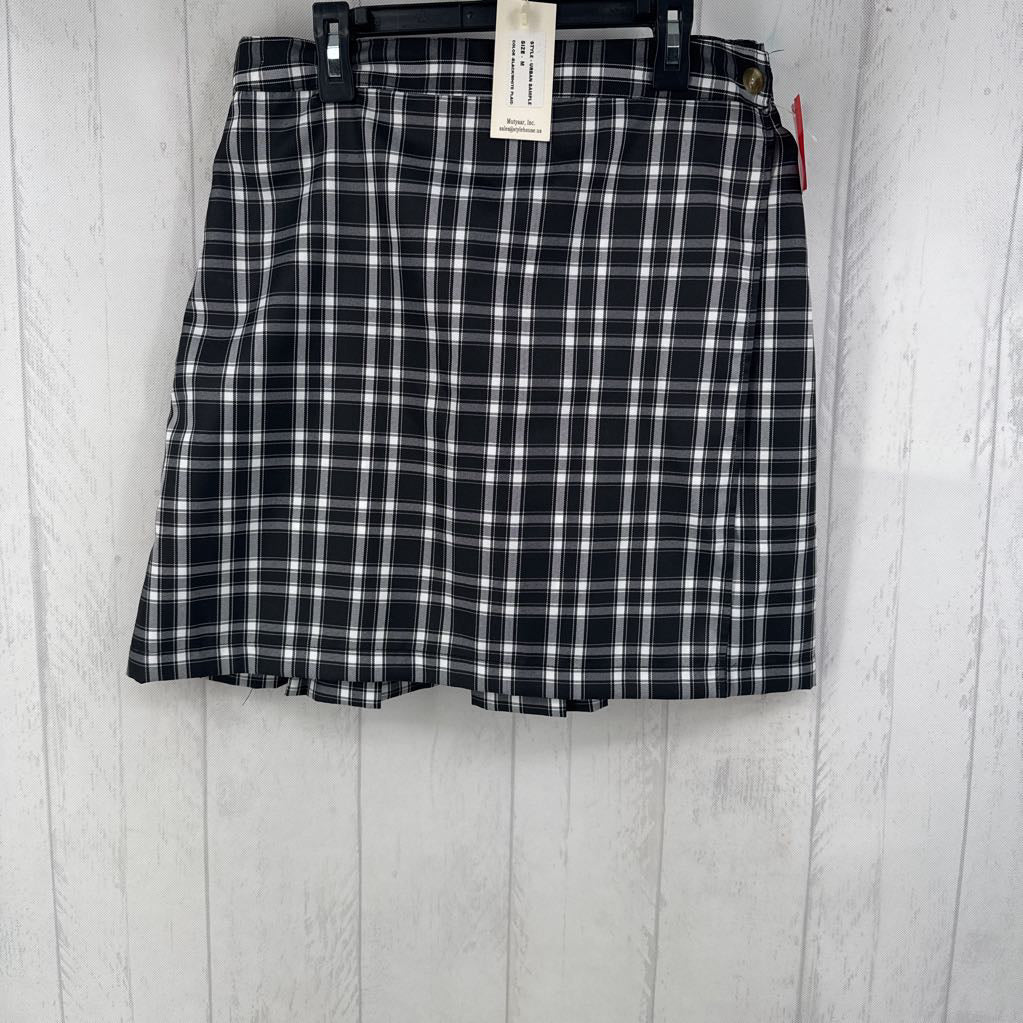 M plaid wrap skirt