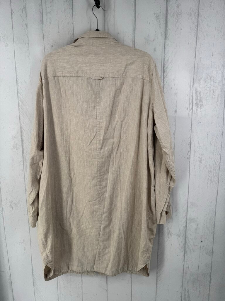 XXL linen button down l/s dress