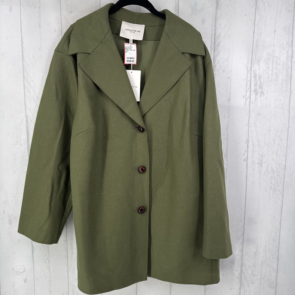 R428 2x high collar open coat