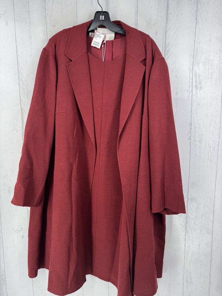 2pc R1796 2x/3x slvls dress w/ l/s open jacket