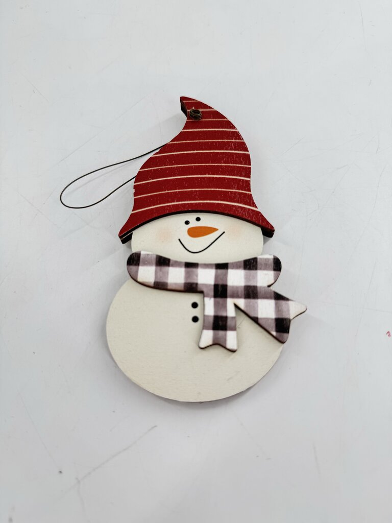 wood snowman ornament
