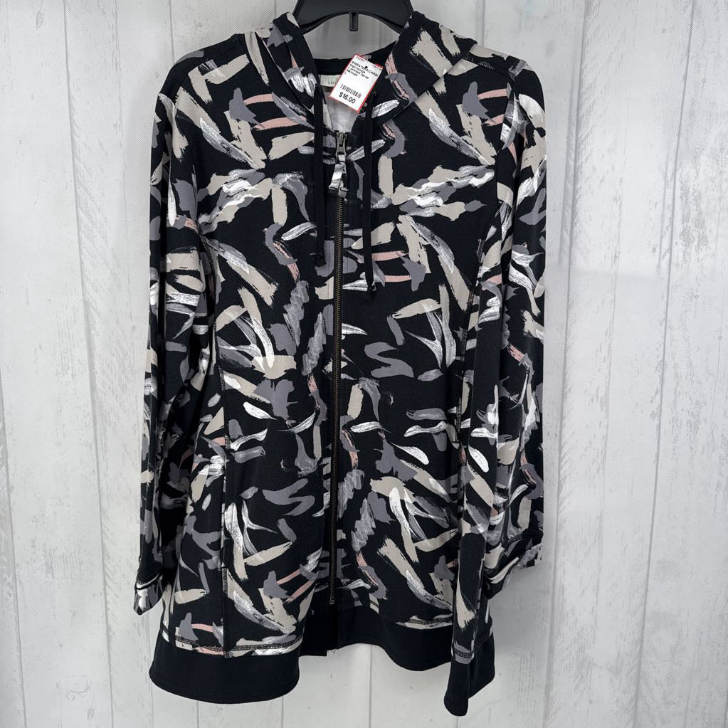 L printed zip-up hoodie