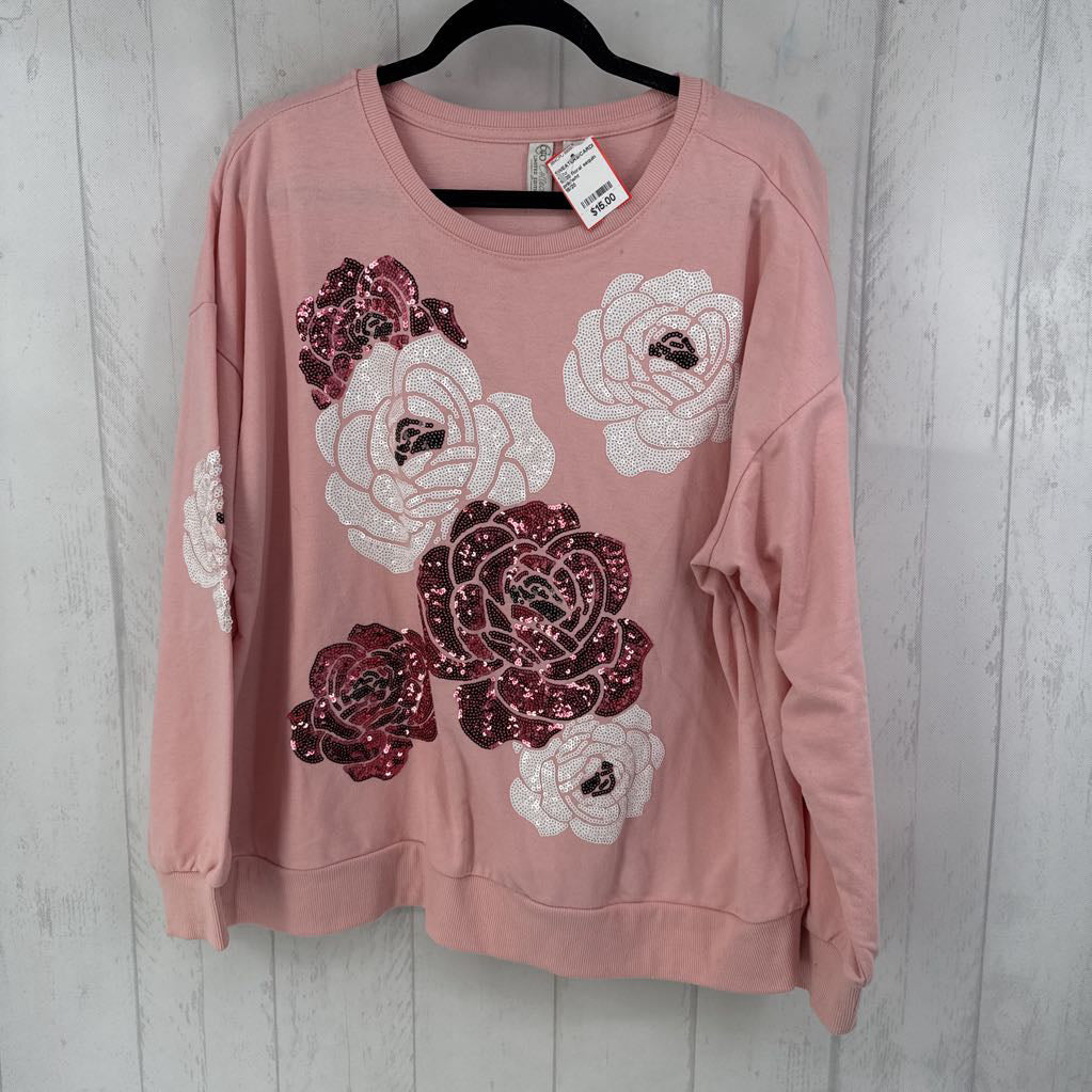 18/20 floral sequin sweatshirt
