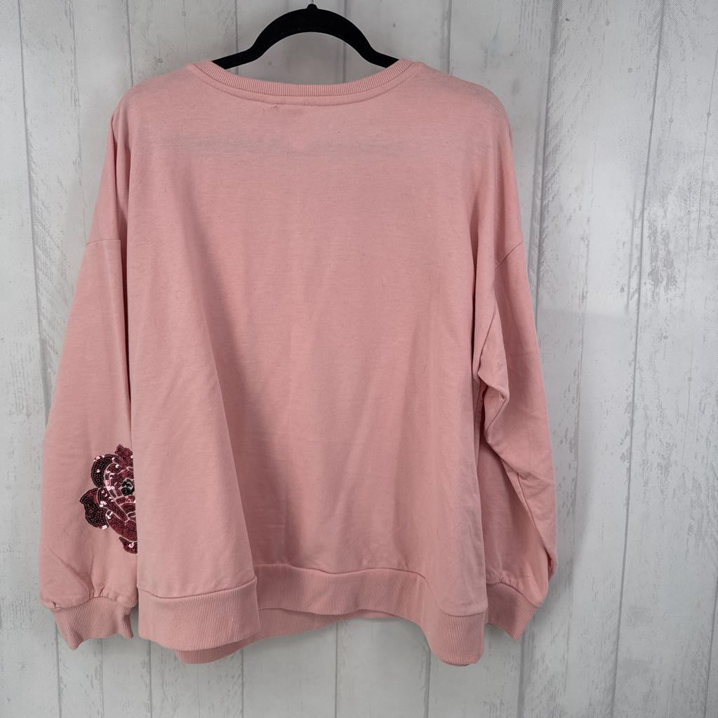 18/20 floral sequin sweatshirt