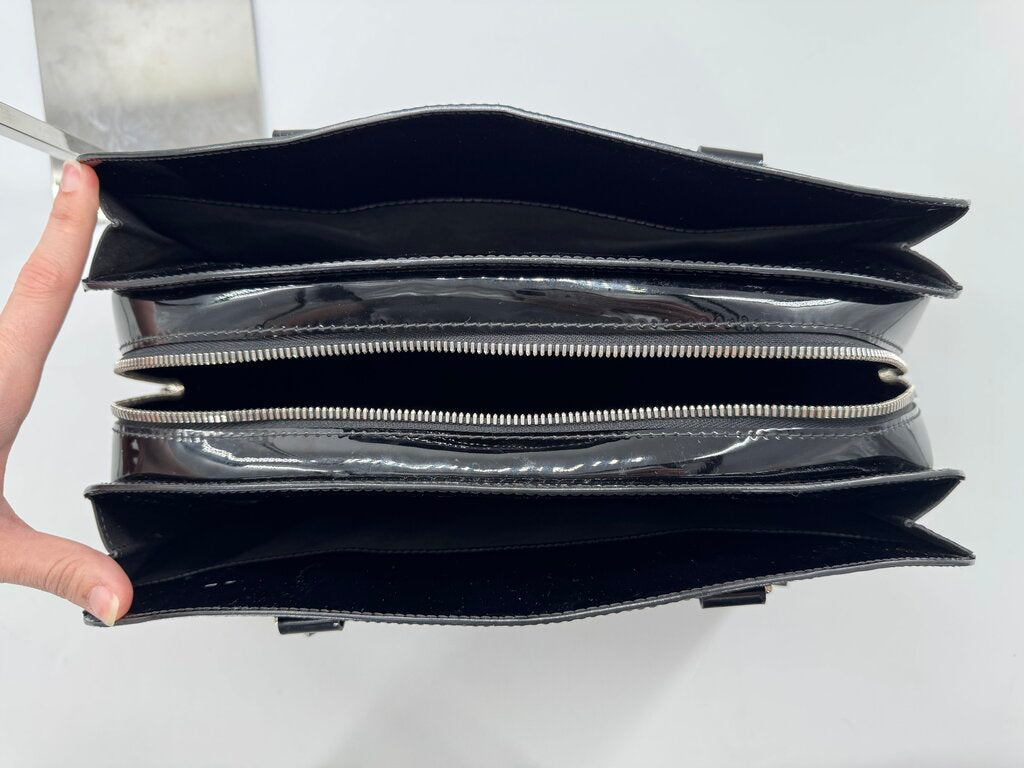 structured patent electric epi leather satchel