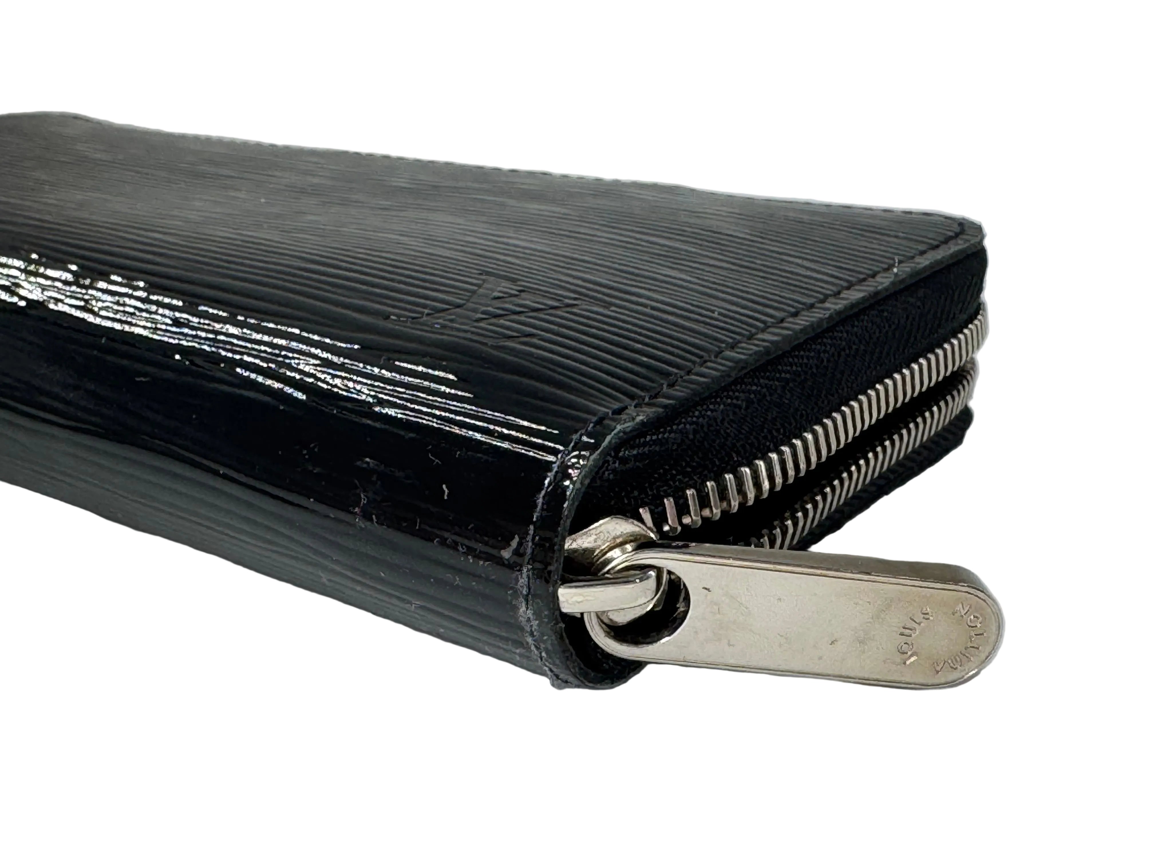 zip around patent epi leather wallet