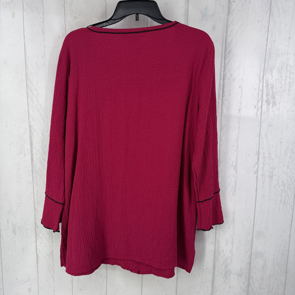 L textured button front l/s tunic