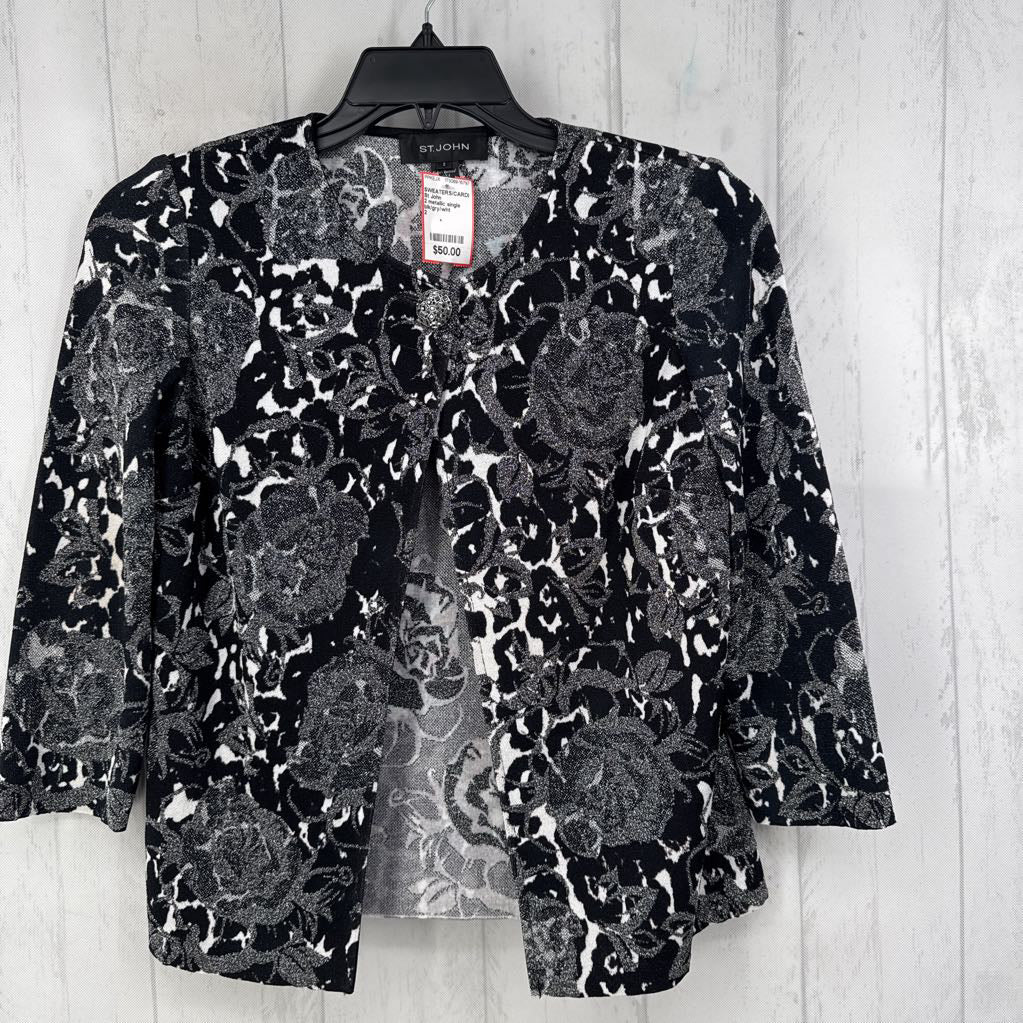 2 metallic single button cardigan