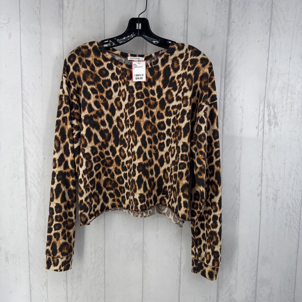 L animal print l/s top