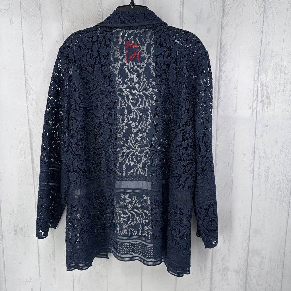XL lace open front blazer