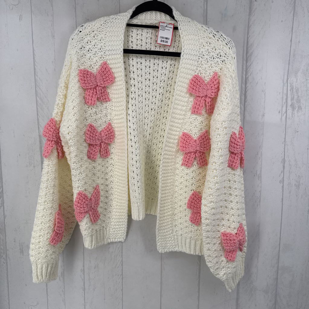 L crochet bows cardi
