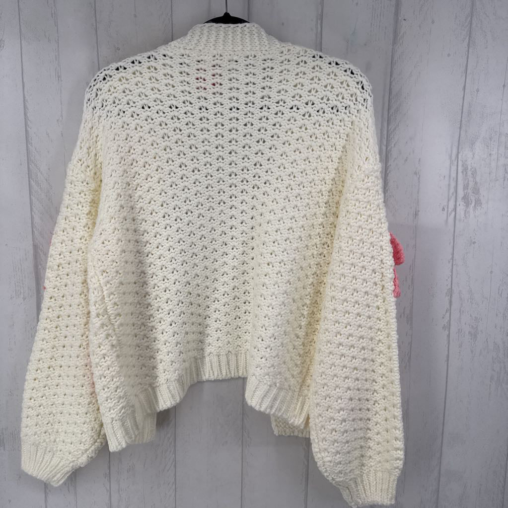 L crochet bows cardi