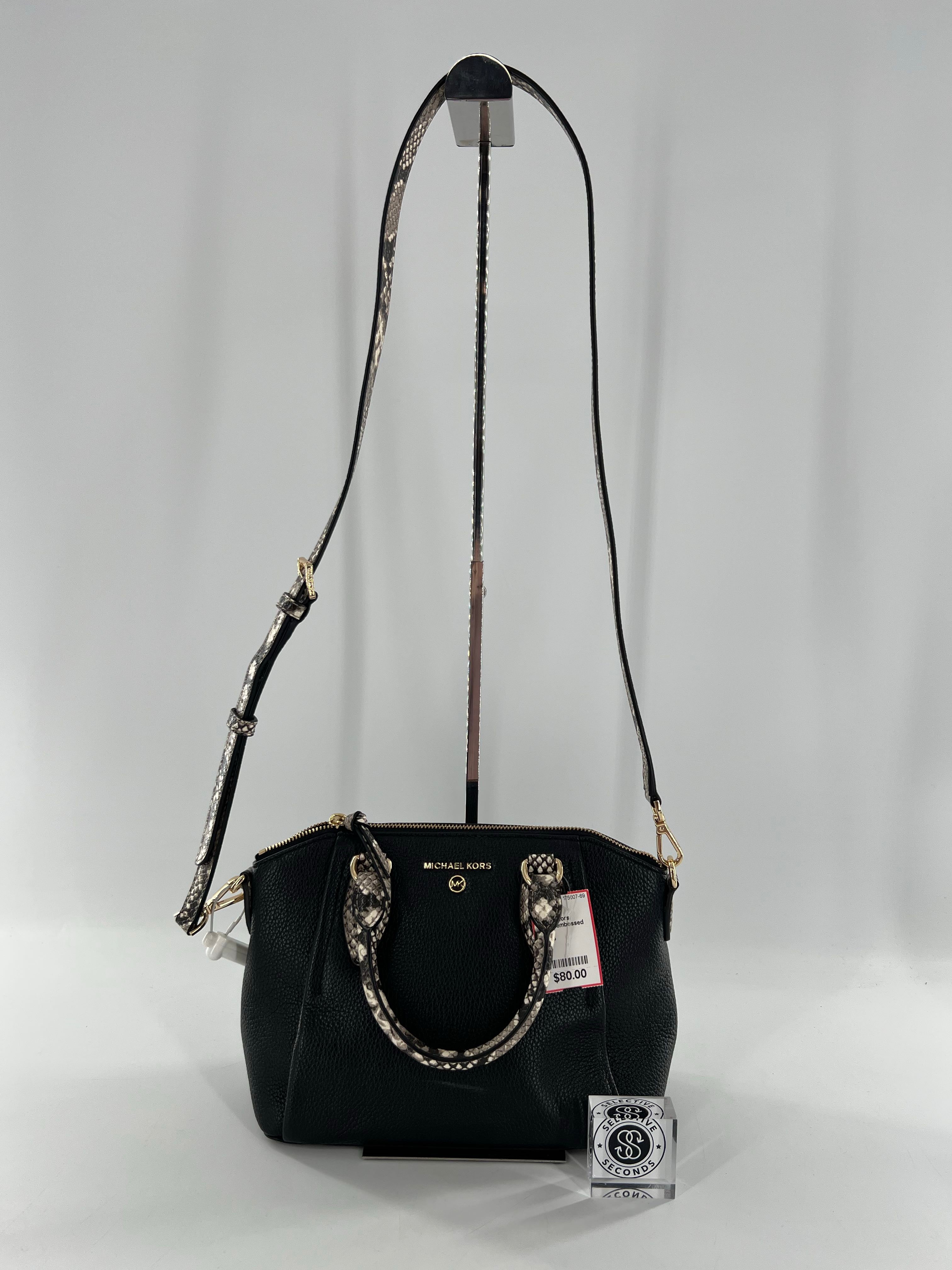 python embossed satchel