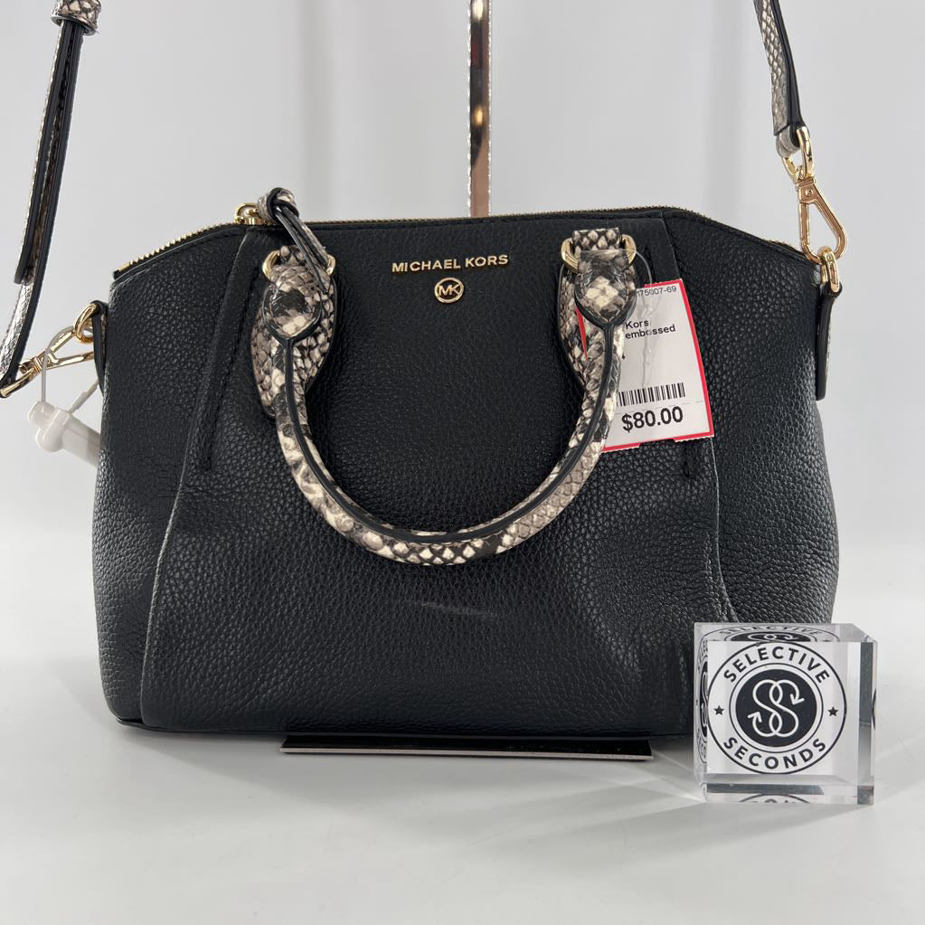 python embossed satchel