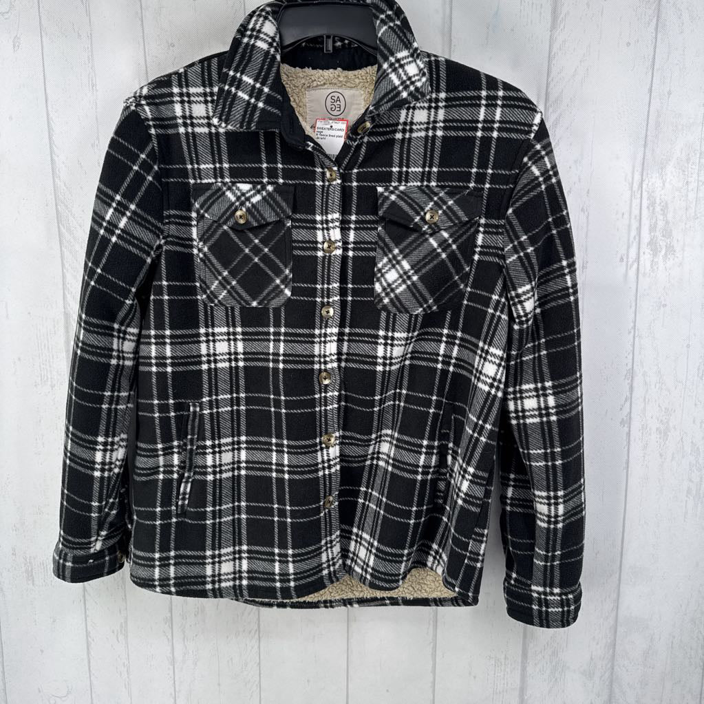 M fleece lined plaid shacket