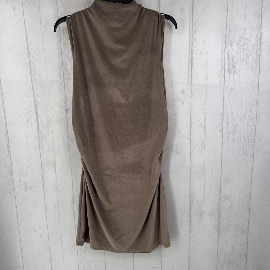 L velour slvls ruched sides dress