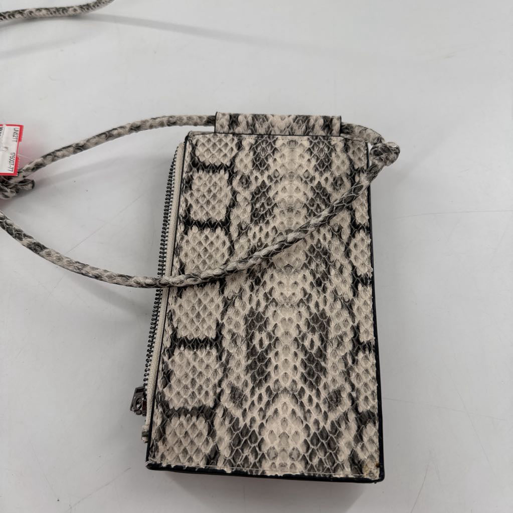snakeskin embossed phone crossbody