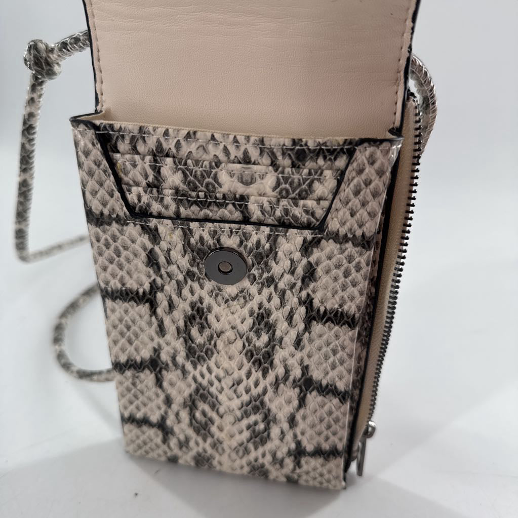 snakeskin embossed phone crossbody