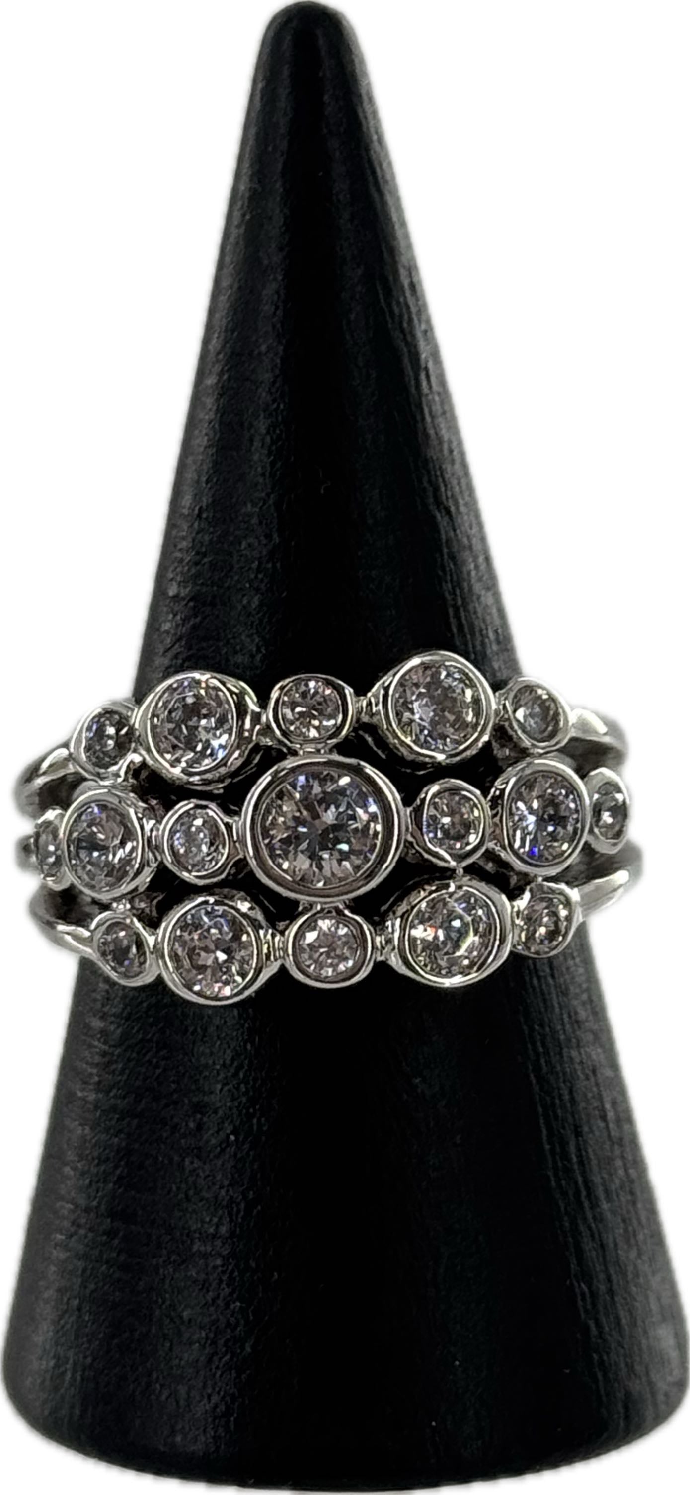 Sz 8 925 CZ multi stone bubble ring