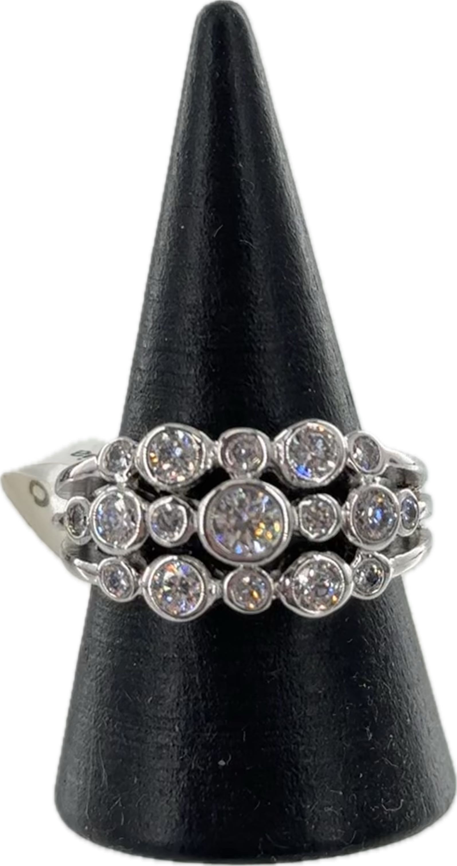 Sz 9 925 CZ multi stone bubble ring