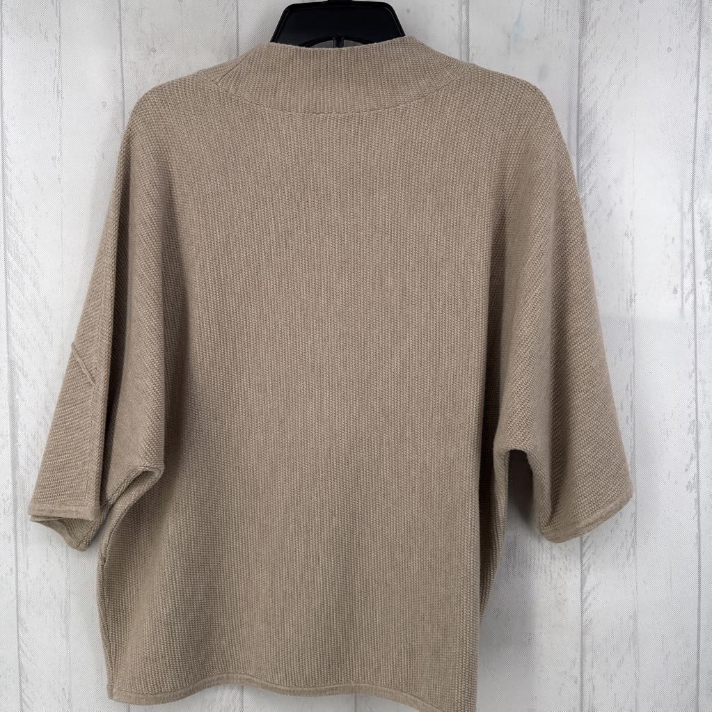 M waffle knit mock neck dolman slv sweater