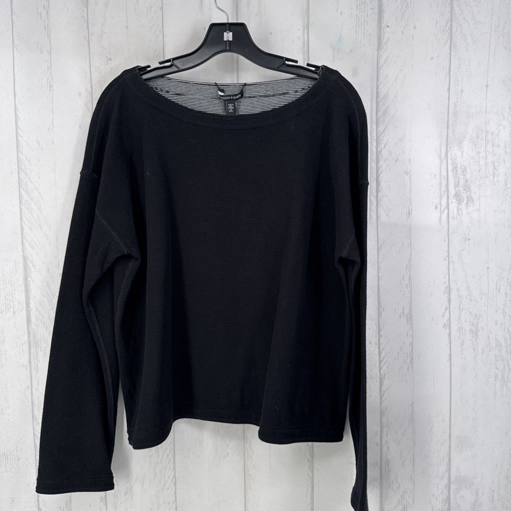 M bateau neck knit l/s top