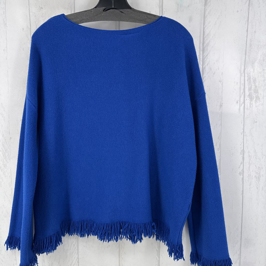 L fringe hem sweater