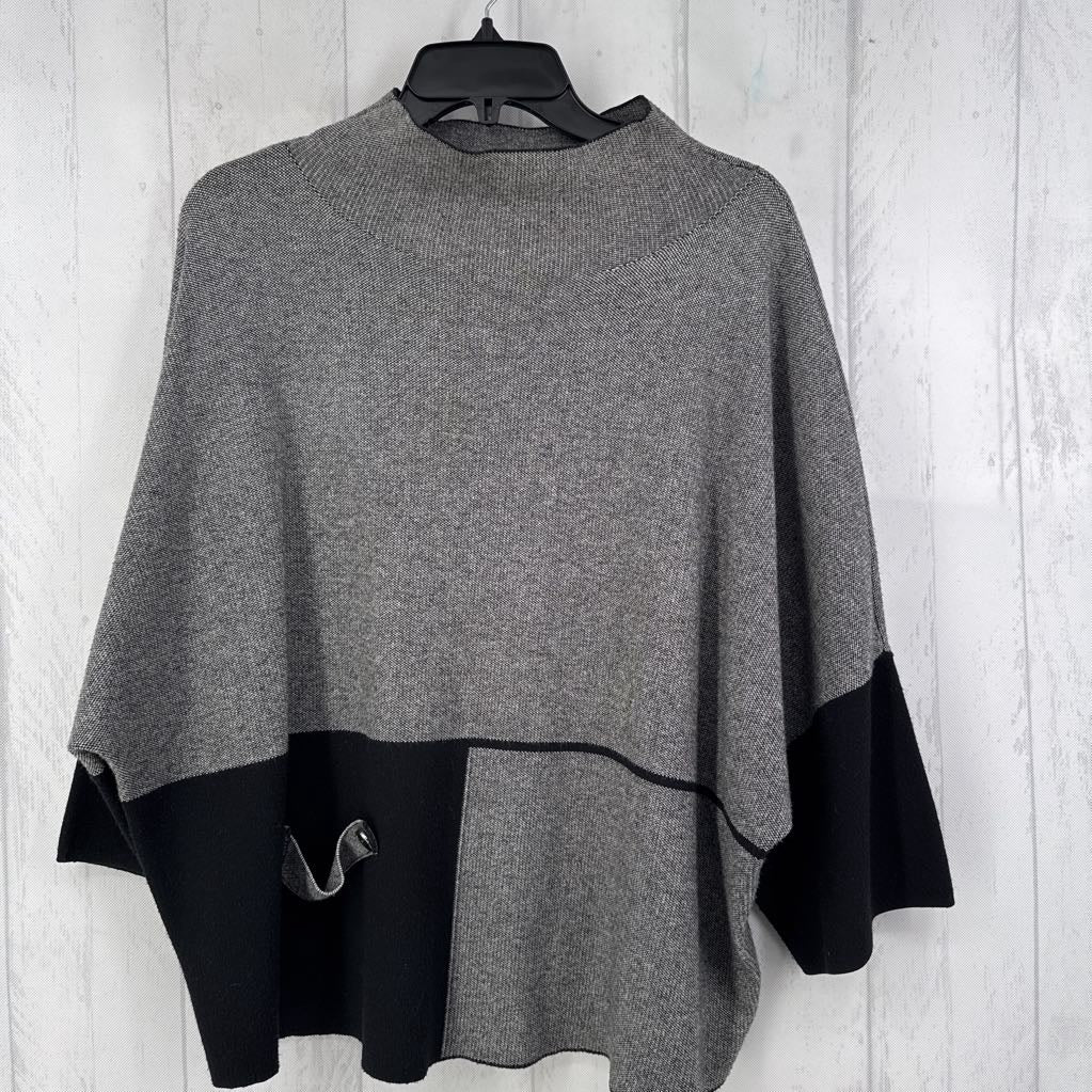 M colorblock mock-neck dolman slv sweater