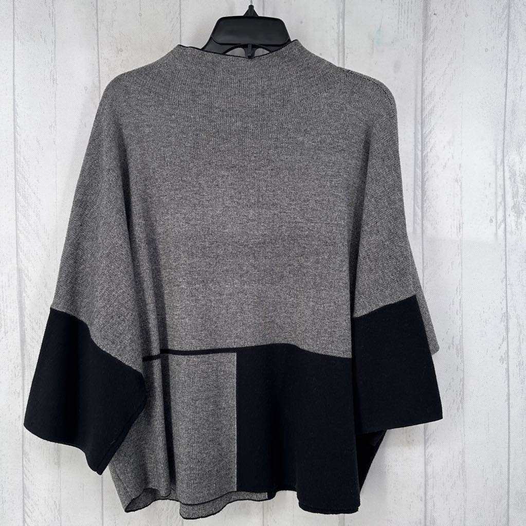 M colorblock mock-neck dolman slv sweater