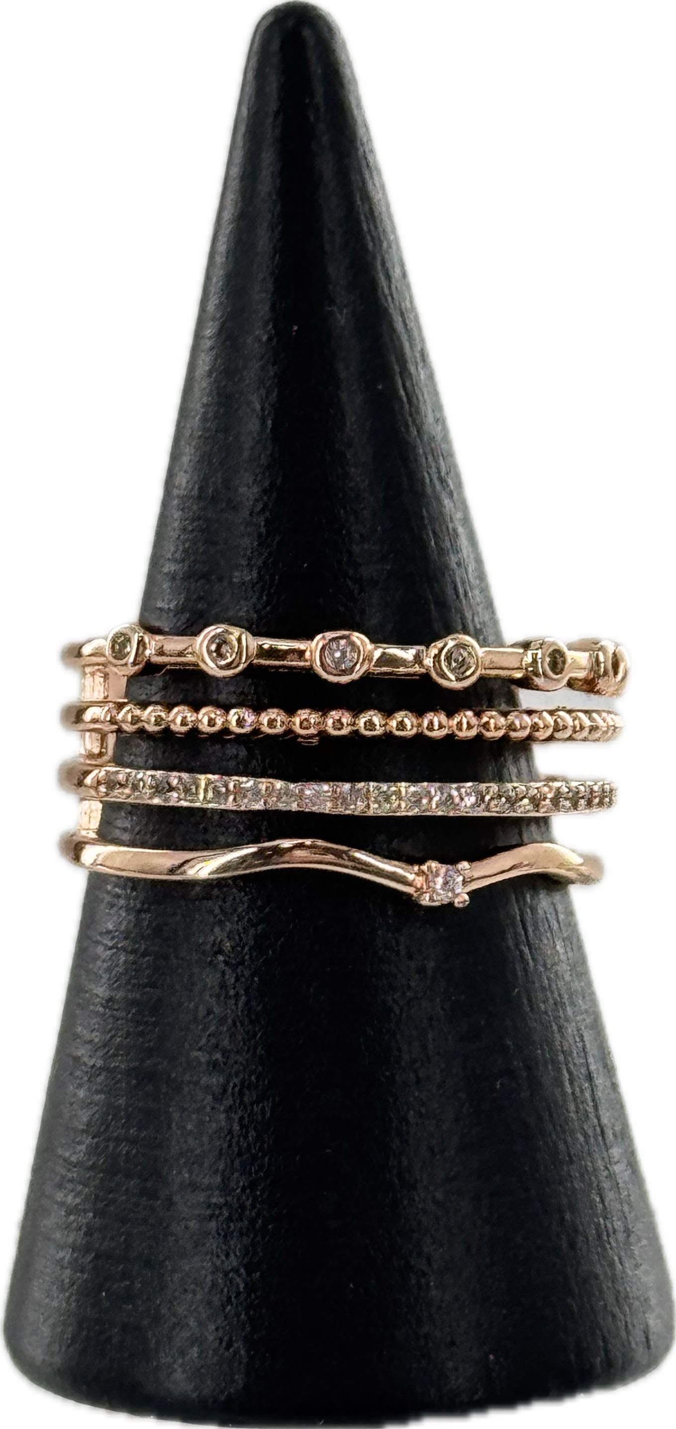 Sz 7 rose gold & cz ring