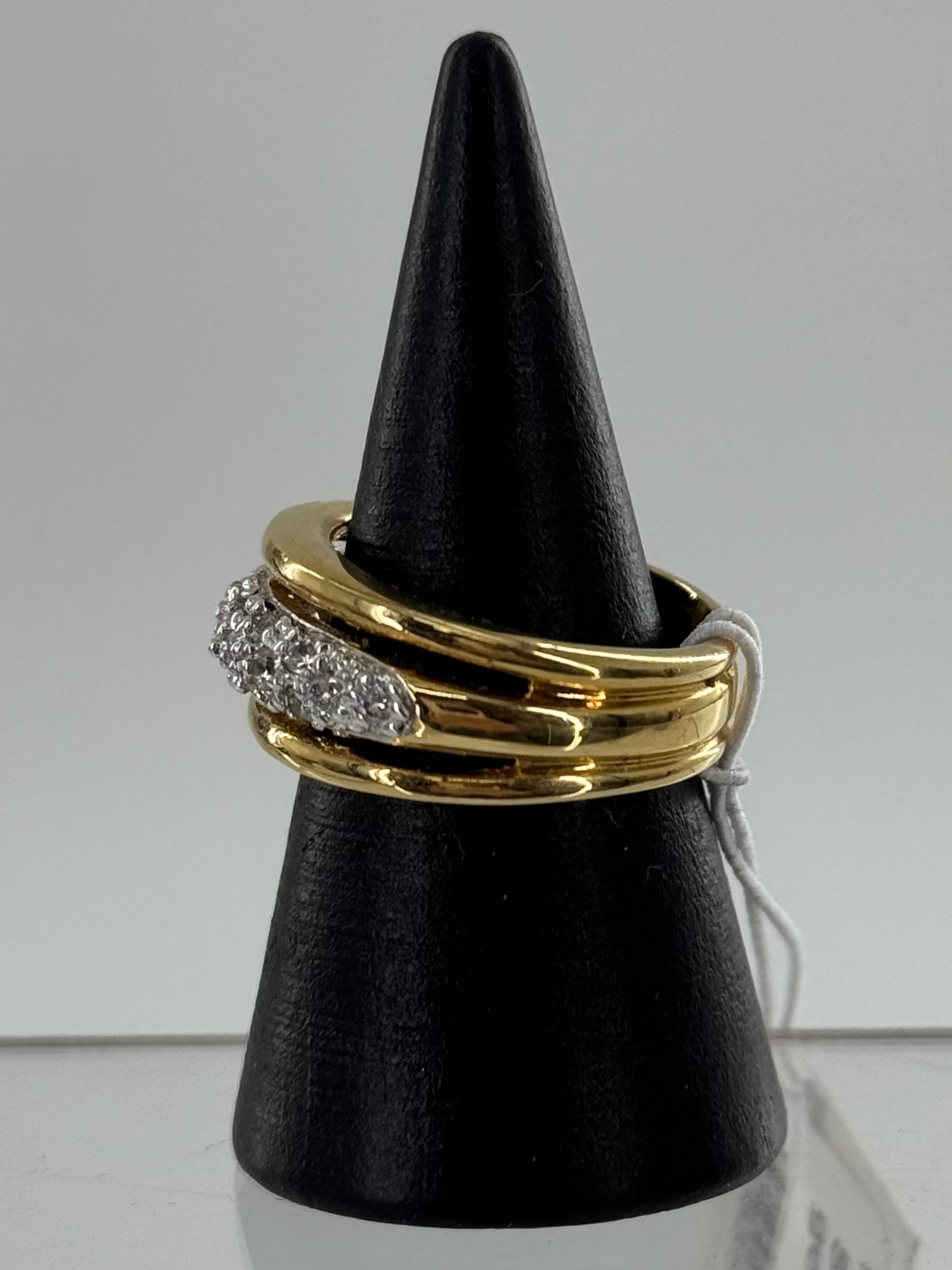 Sz 7 cz pave goldtone ring
