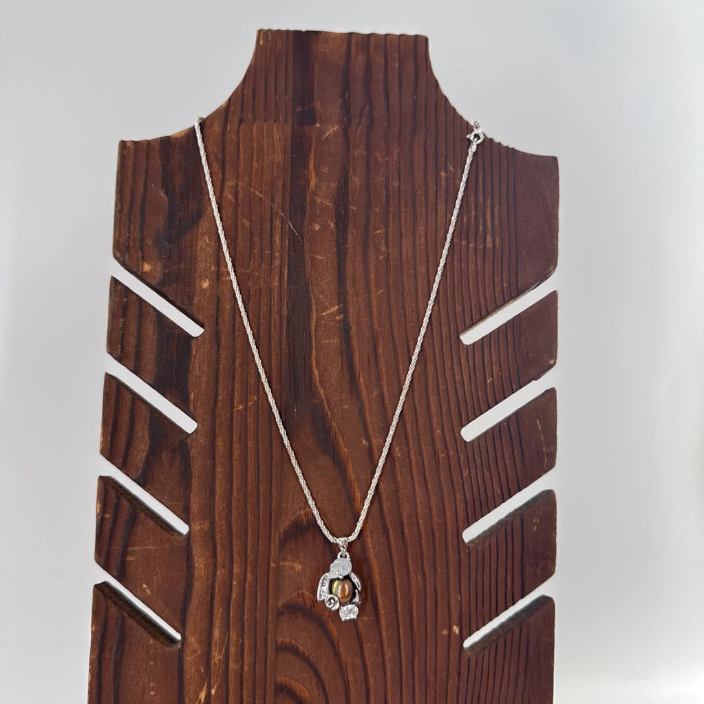 10" 18K GP moonstone pendant necklace