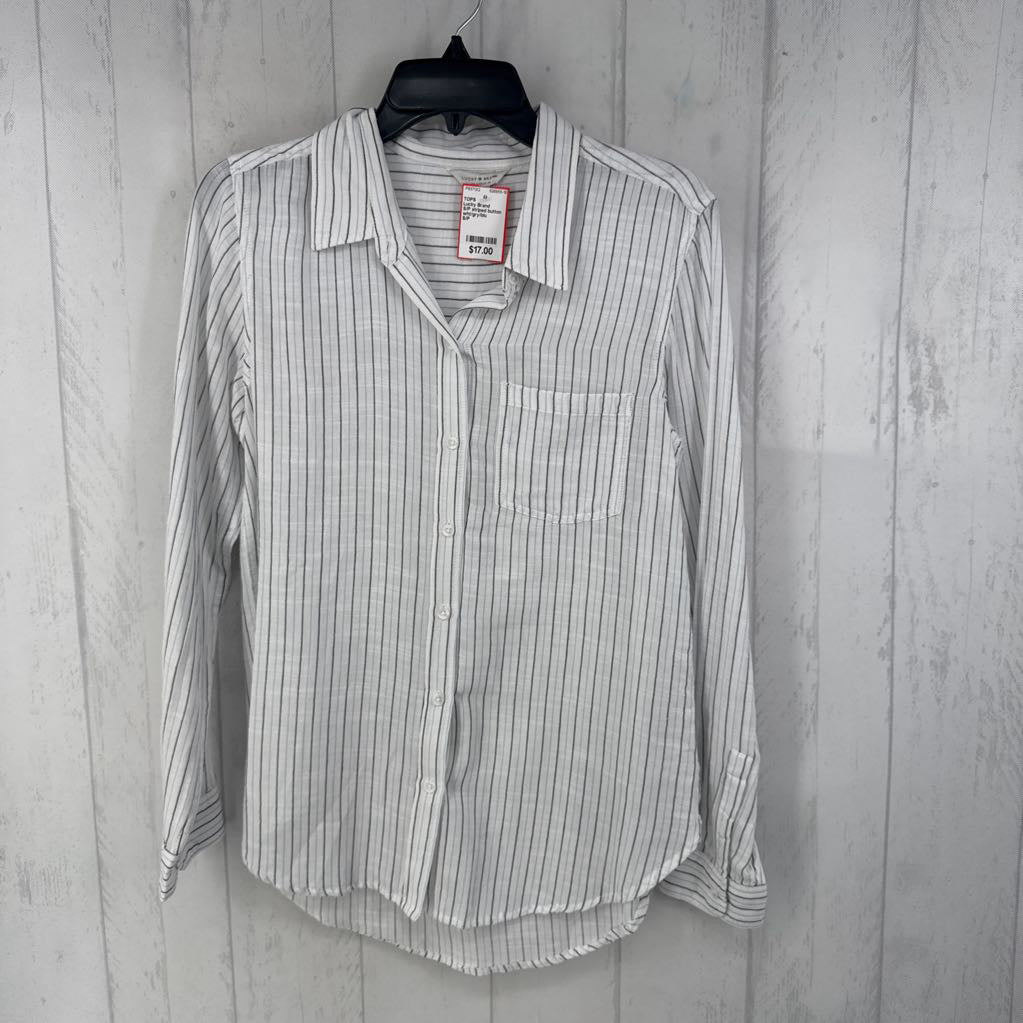 S/P striped button down l/s top