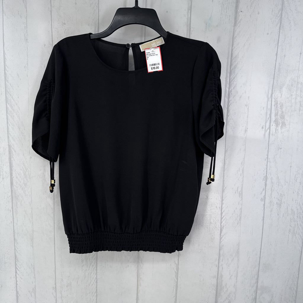 S ruched slv top s/s