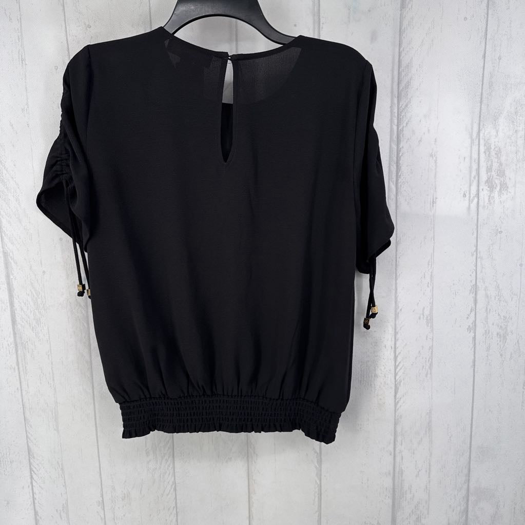 S ruched slv top s/s