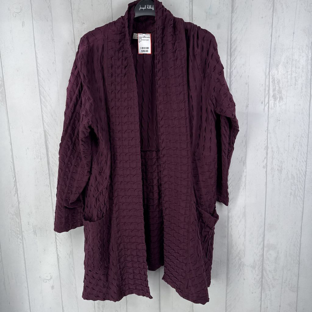 XL textured open front cardi