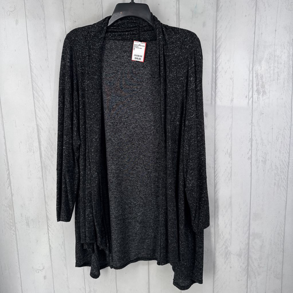 1X marled open front cardi