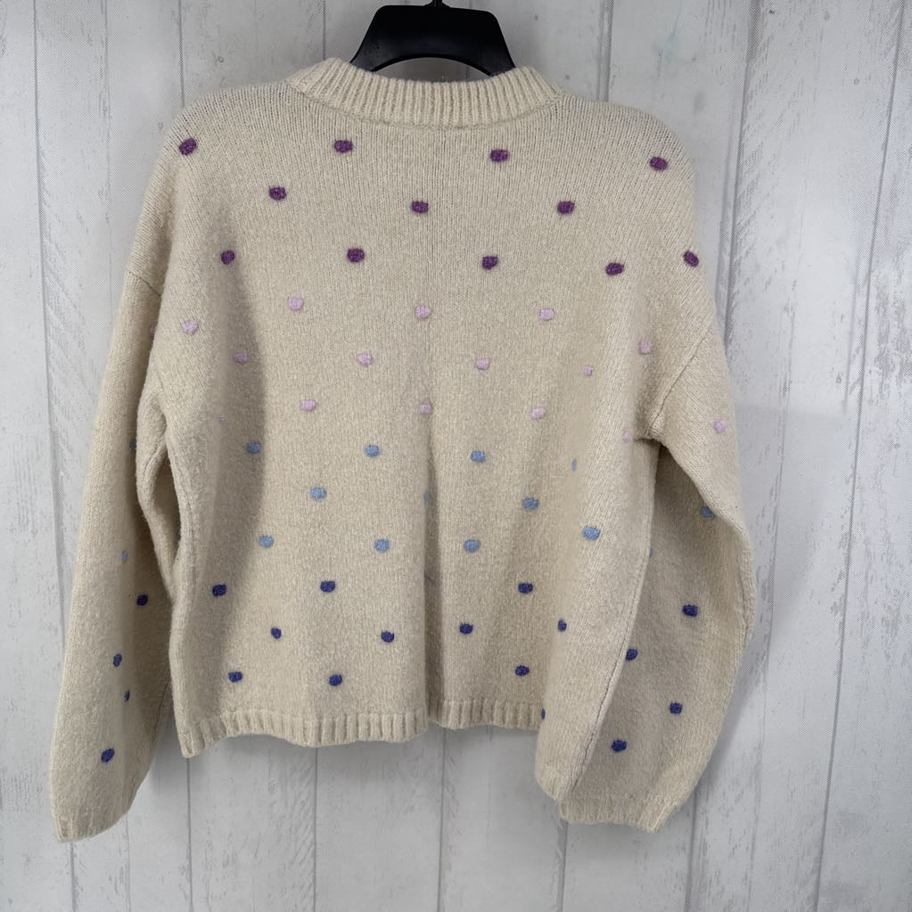 L polka dot knit sweater
