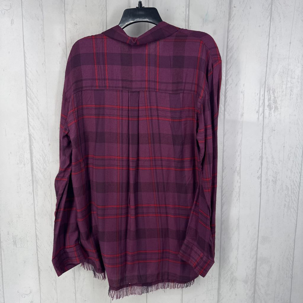 L plaid button shirt