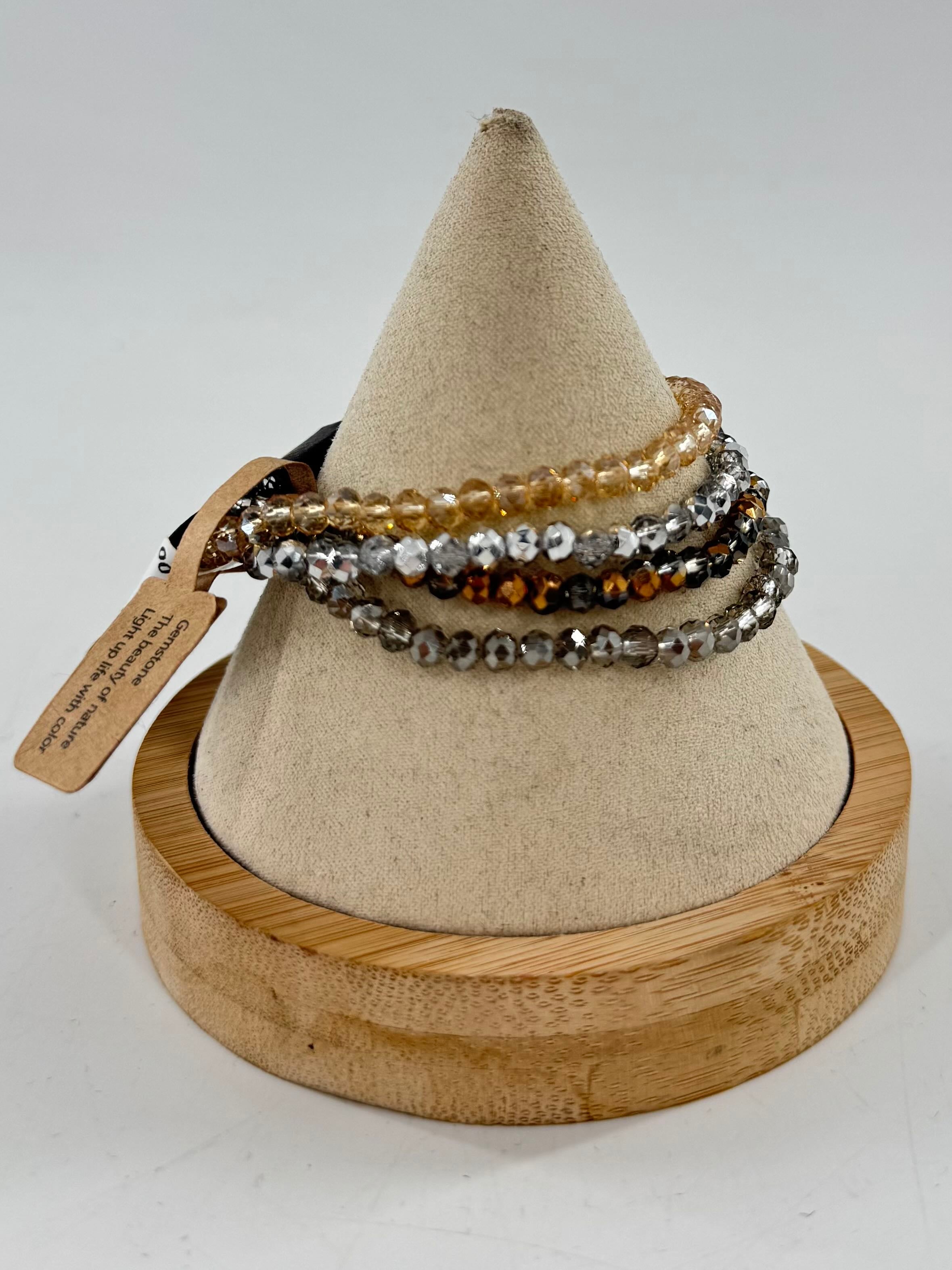 gemstone stretch bracelet stack