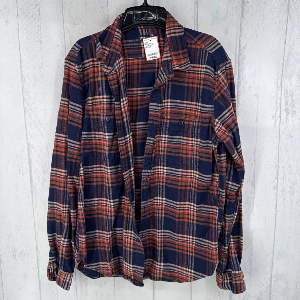 L plaid button down l/s top