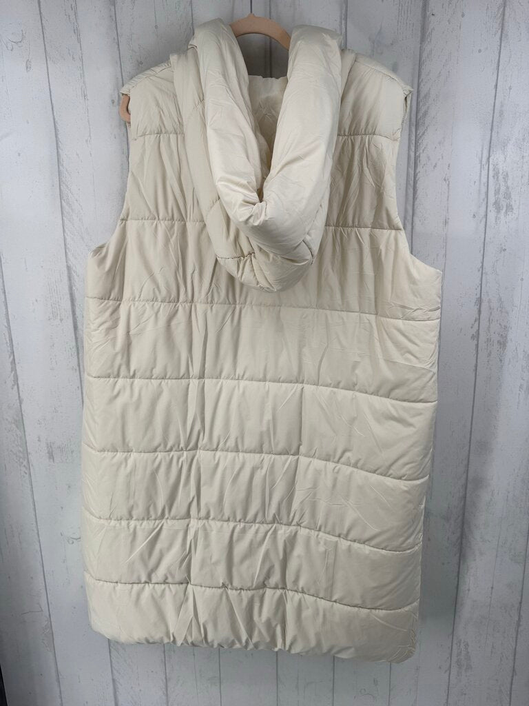 XXL long quilted puffer vest
